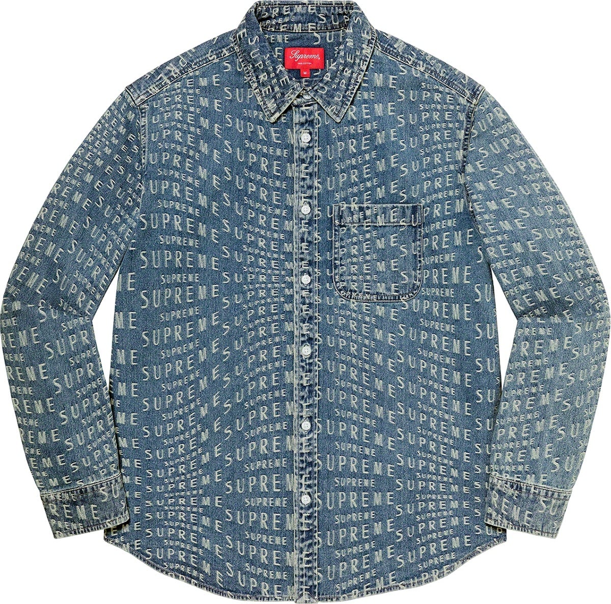Warp Jacquard Logos Denim Shirt view 2